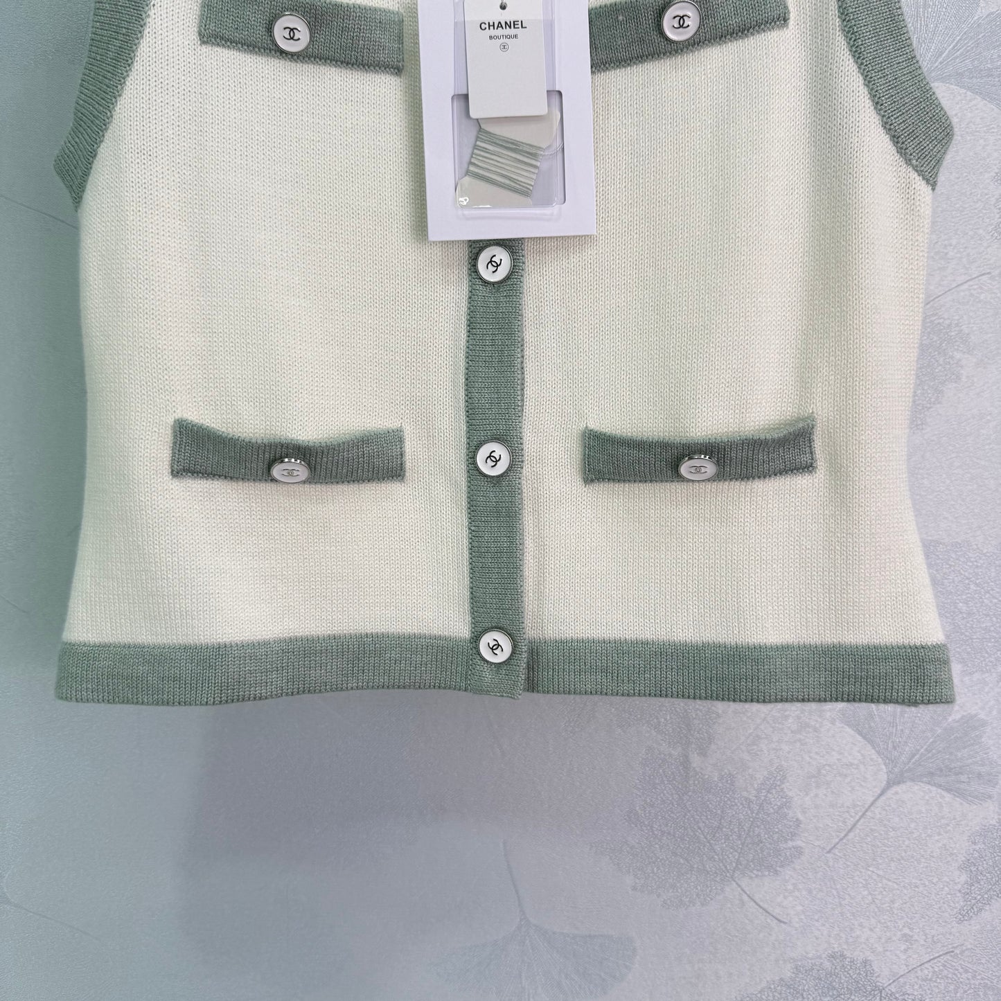 C 25Color Block Sleeveless Knit Vest