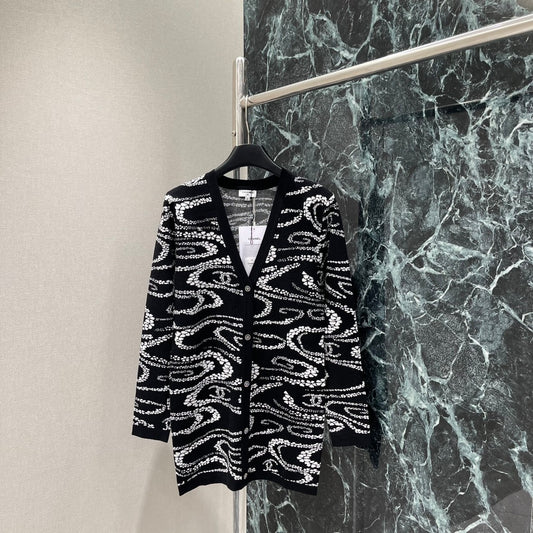 C 25fw Strick-Cardigan mit langen Ärmeln