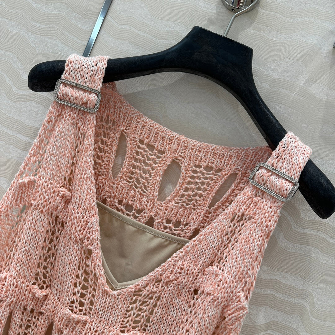 C 25 Wispy Crochet Knit Tank Top (with Butterfly Belt)