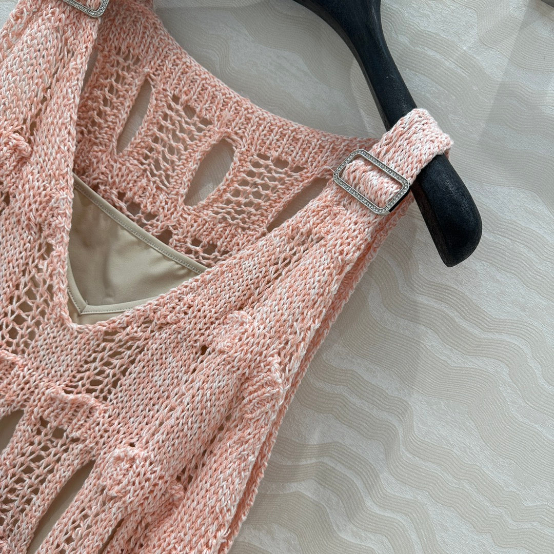 C 25 Wispy Crochet Knit Tank Top (with Butterfly Belt)