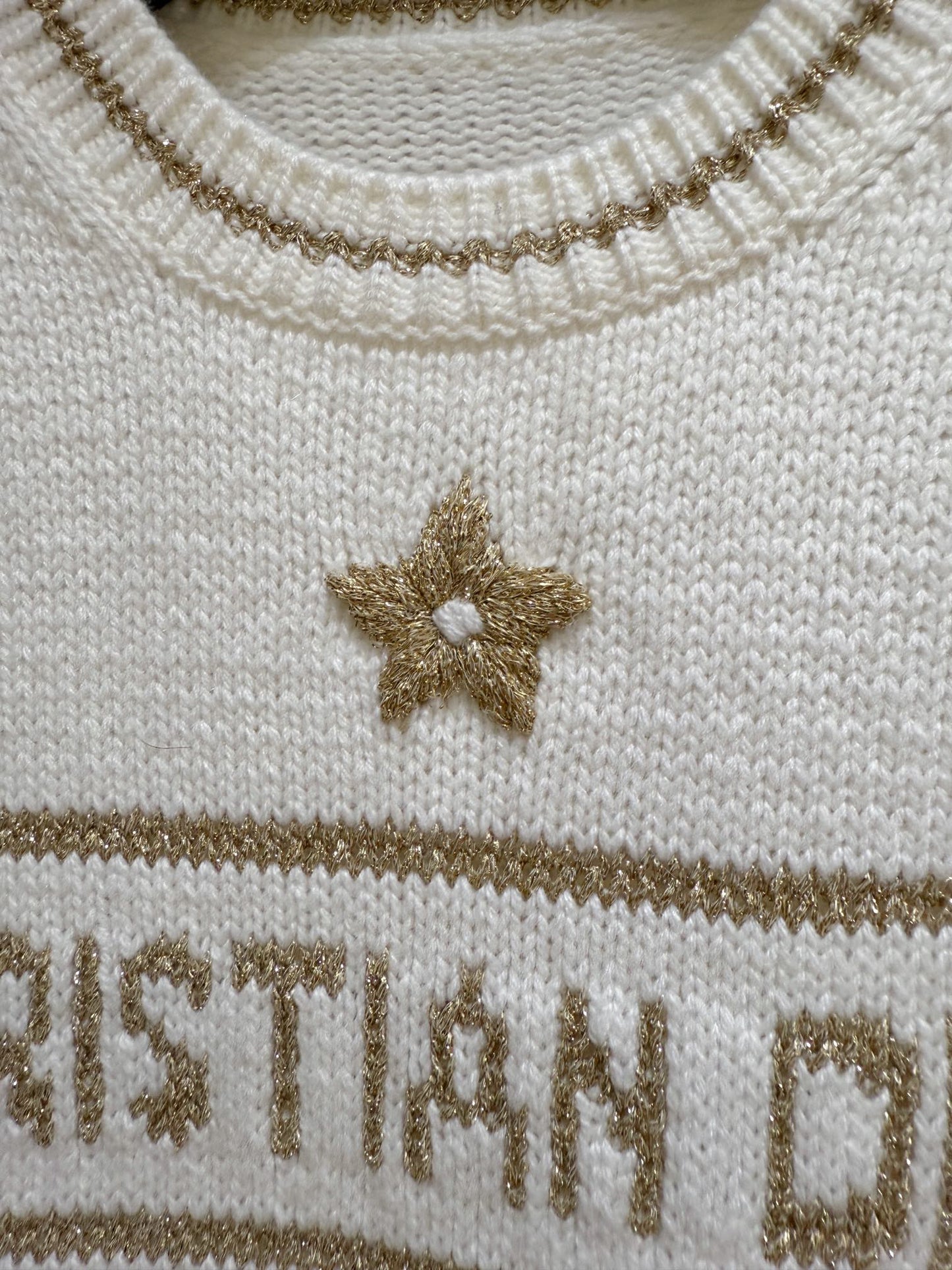 Di 25 Platinum Lucky Star Cashmere Wool Short Sleeve Sweater