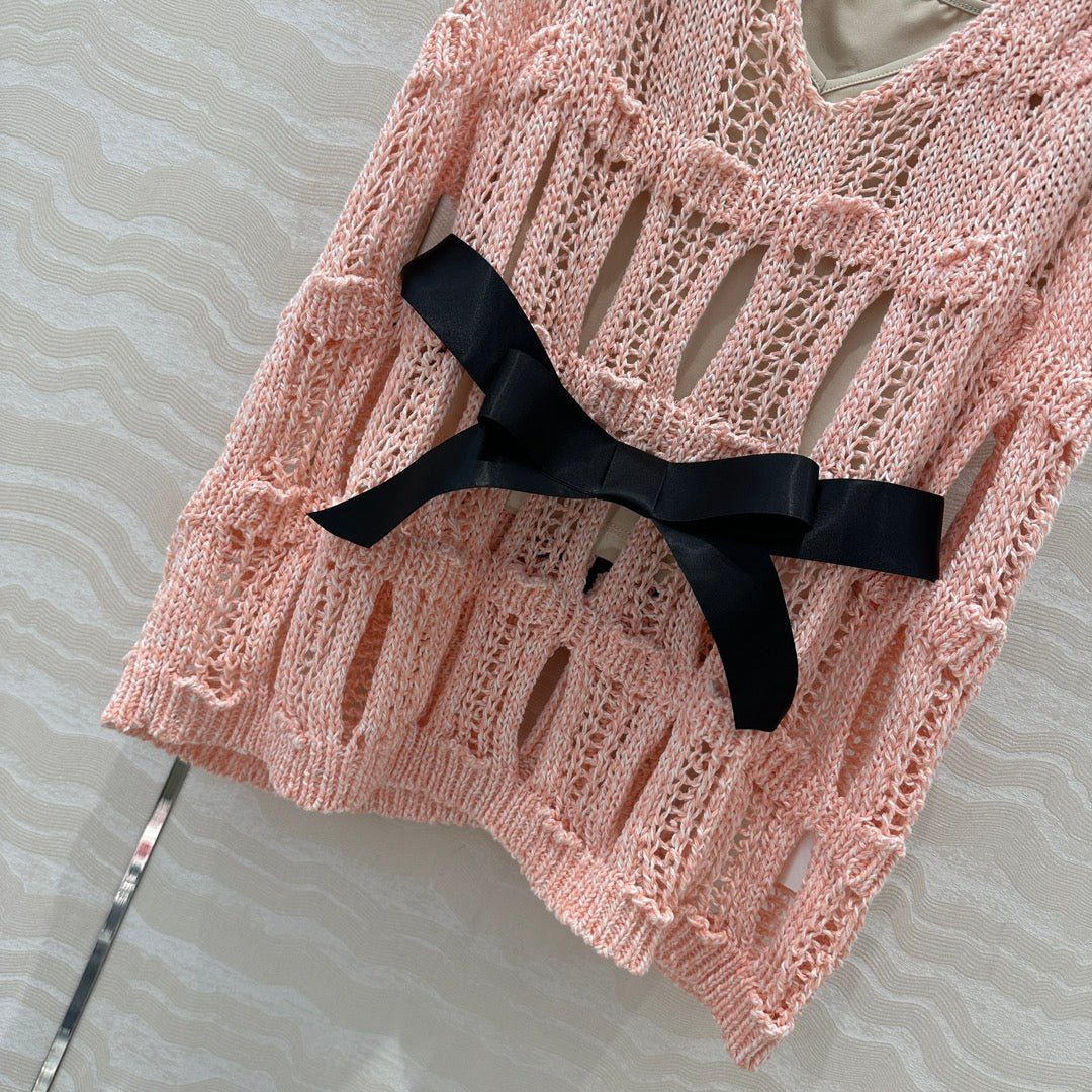 C 25 Wispy Crochet Knit Tank Top (with Butterfly Belt)