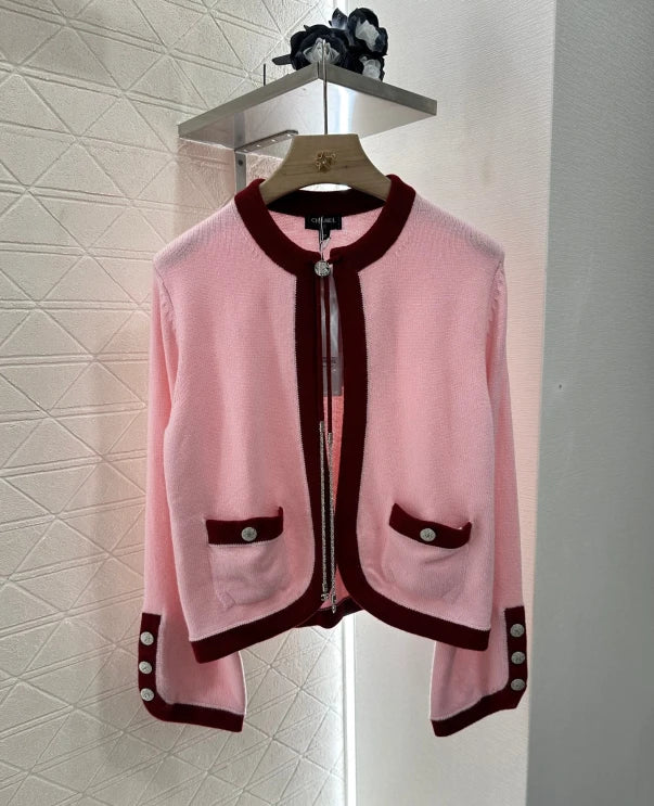 C 2025 new products Knitted cardigan(RED,BLACK,BLUE,LIGHT BLUE,PINK)