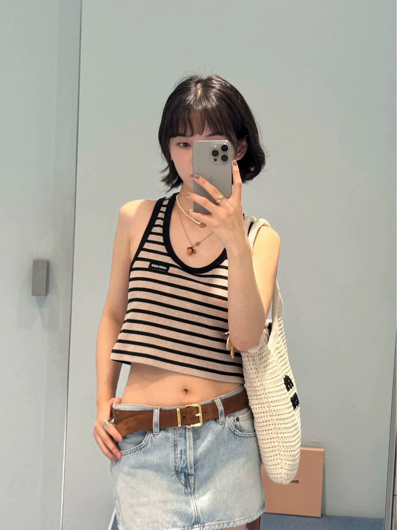M 25 long-sleeved striped T-shirt