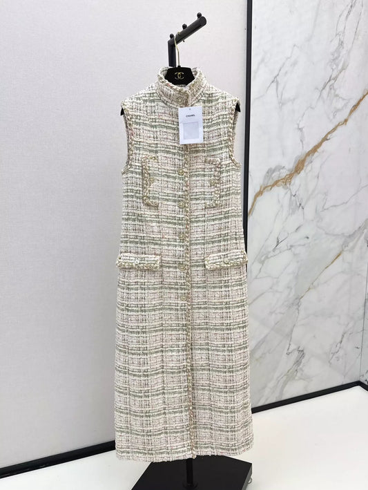 Robe longue en tweed tissé C 25fw