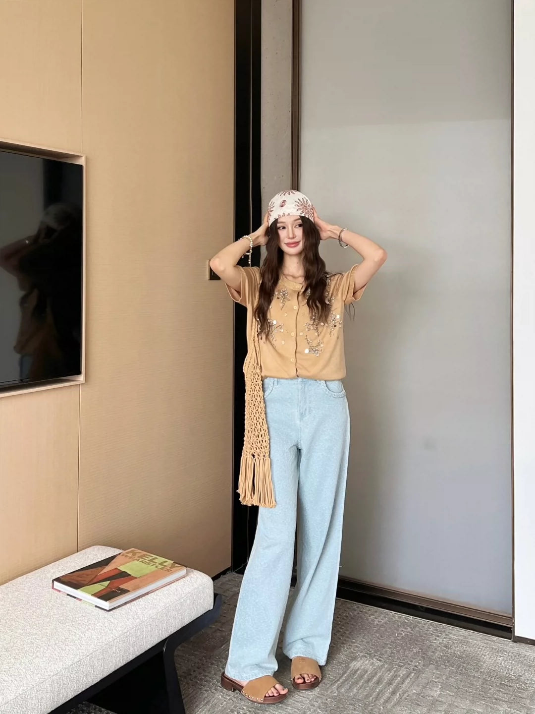 c 25 Frühling/Sommer Neueste Custom Fabric Straight Leg Jeans