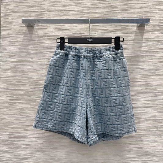 F 25 Neue Jeansshorts aus Jacquard mit Monogramm