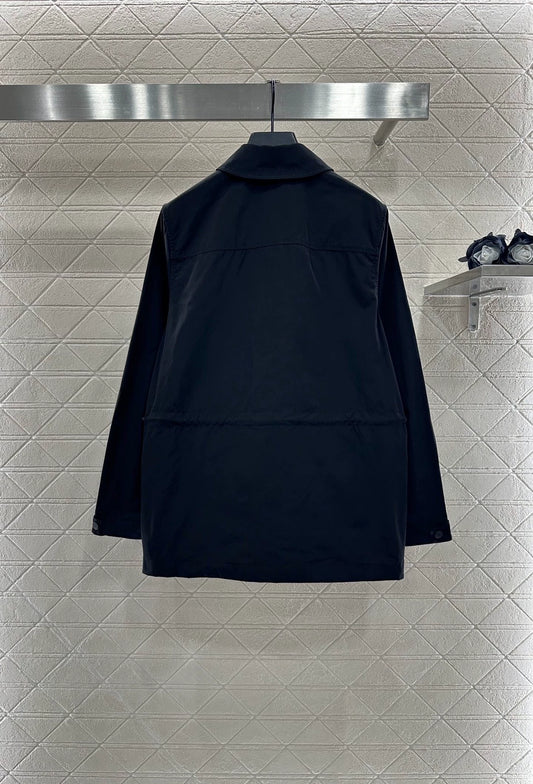 He 25 drawstring trench coat
