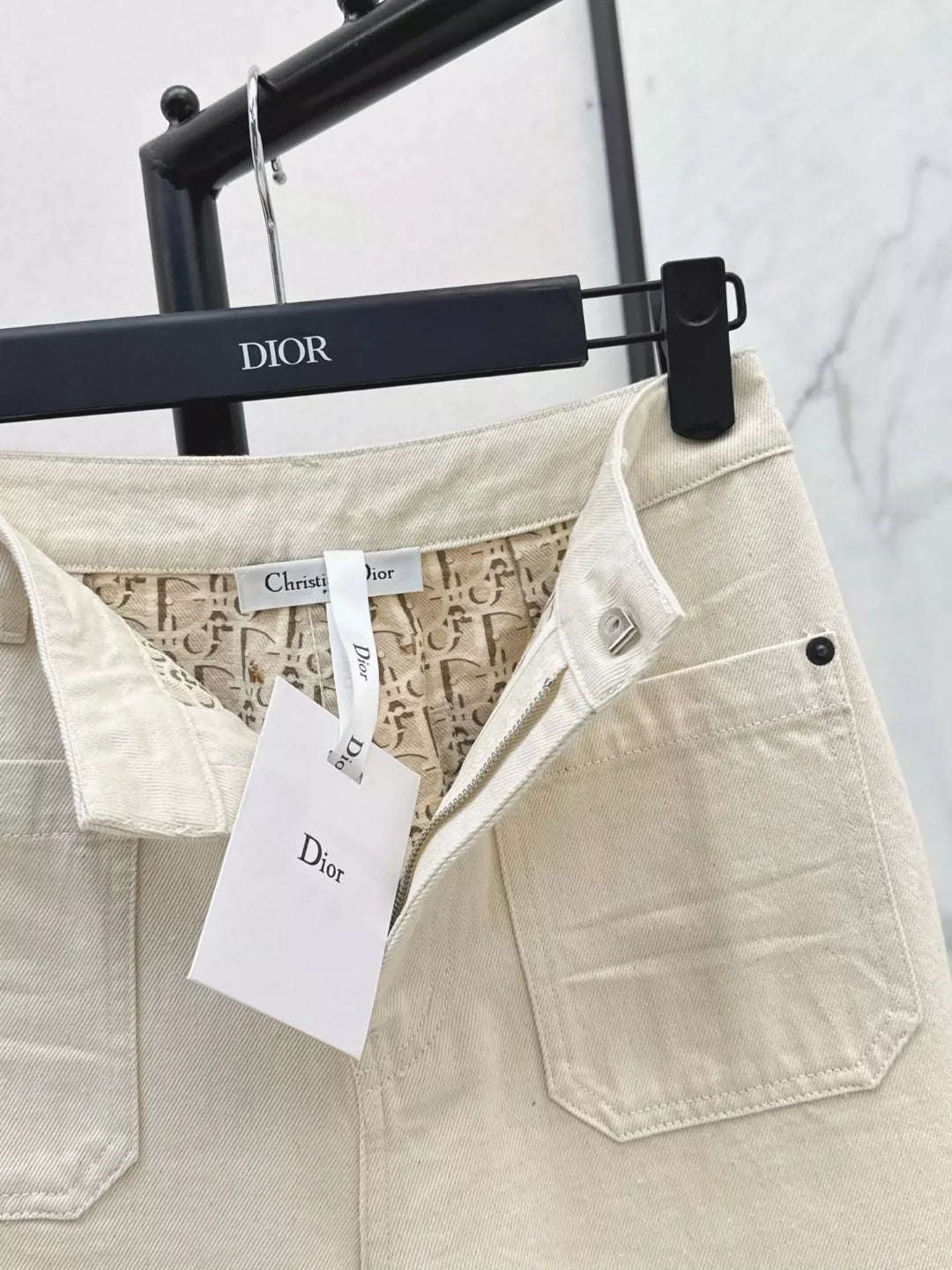 D 25 Frühling/Sommer Neueste mittelhohe Taille Doppeltasche Gerade Bein Jeans