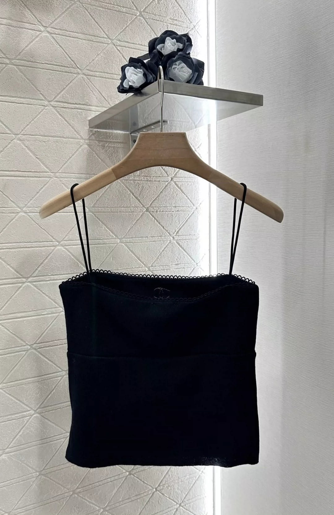 C 25 Spring/Summer New Spaghetti strap camisole with lace knit tank top