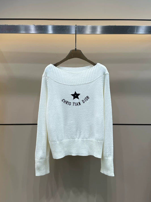 Di 25 New one-shoulder temperament knitted long sleeves