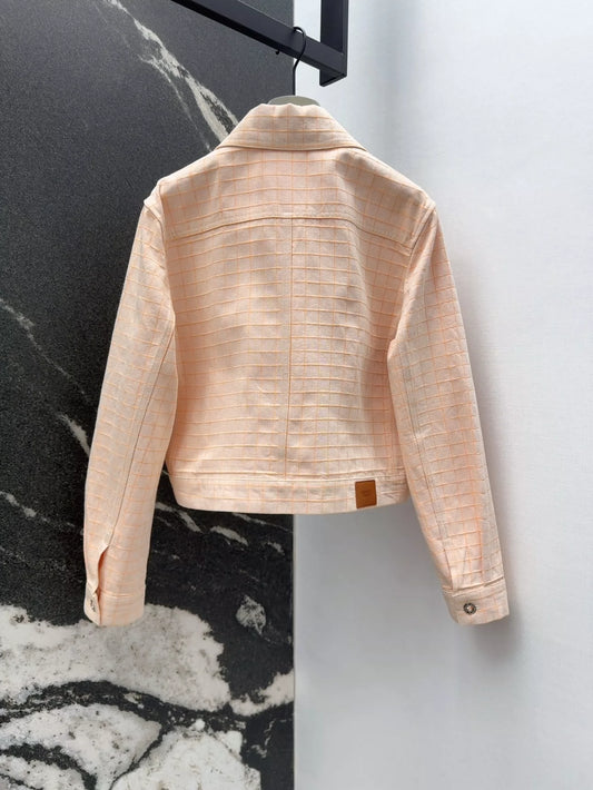 H 25 Neue klassische karierte Jeansjacke mit zwei Taschen für den Frühherbst