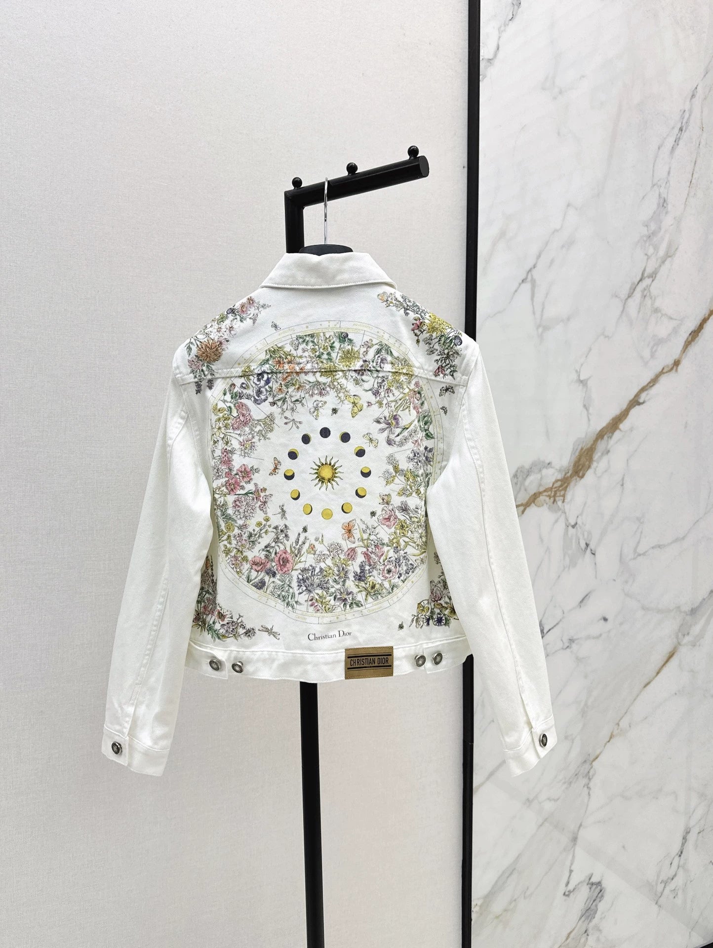D 25Ss Early Fall New Back Print Denim Jacket(white green pink)