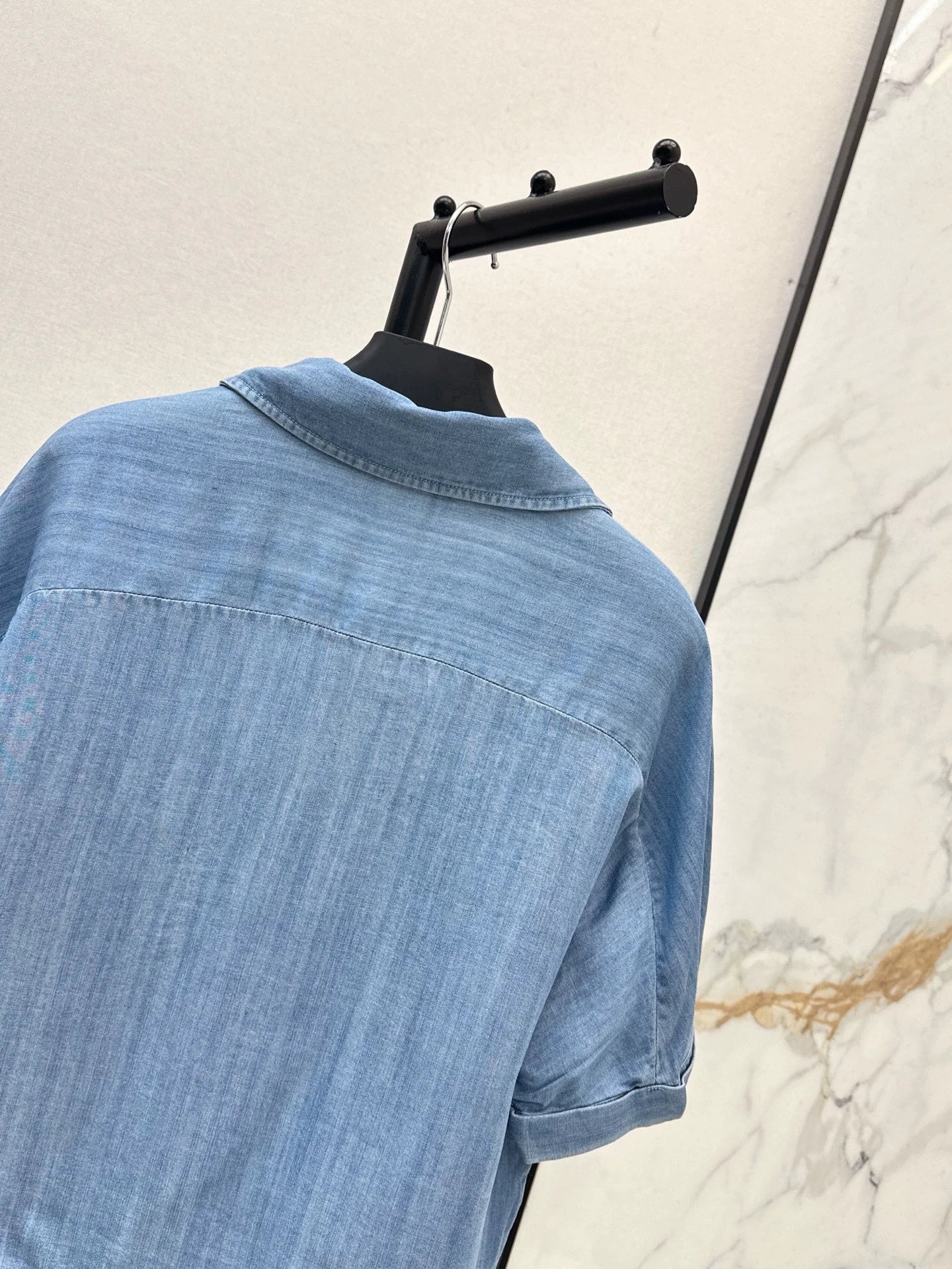P Spring/Summer 25 Lace-up bow denim shirt
