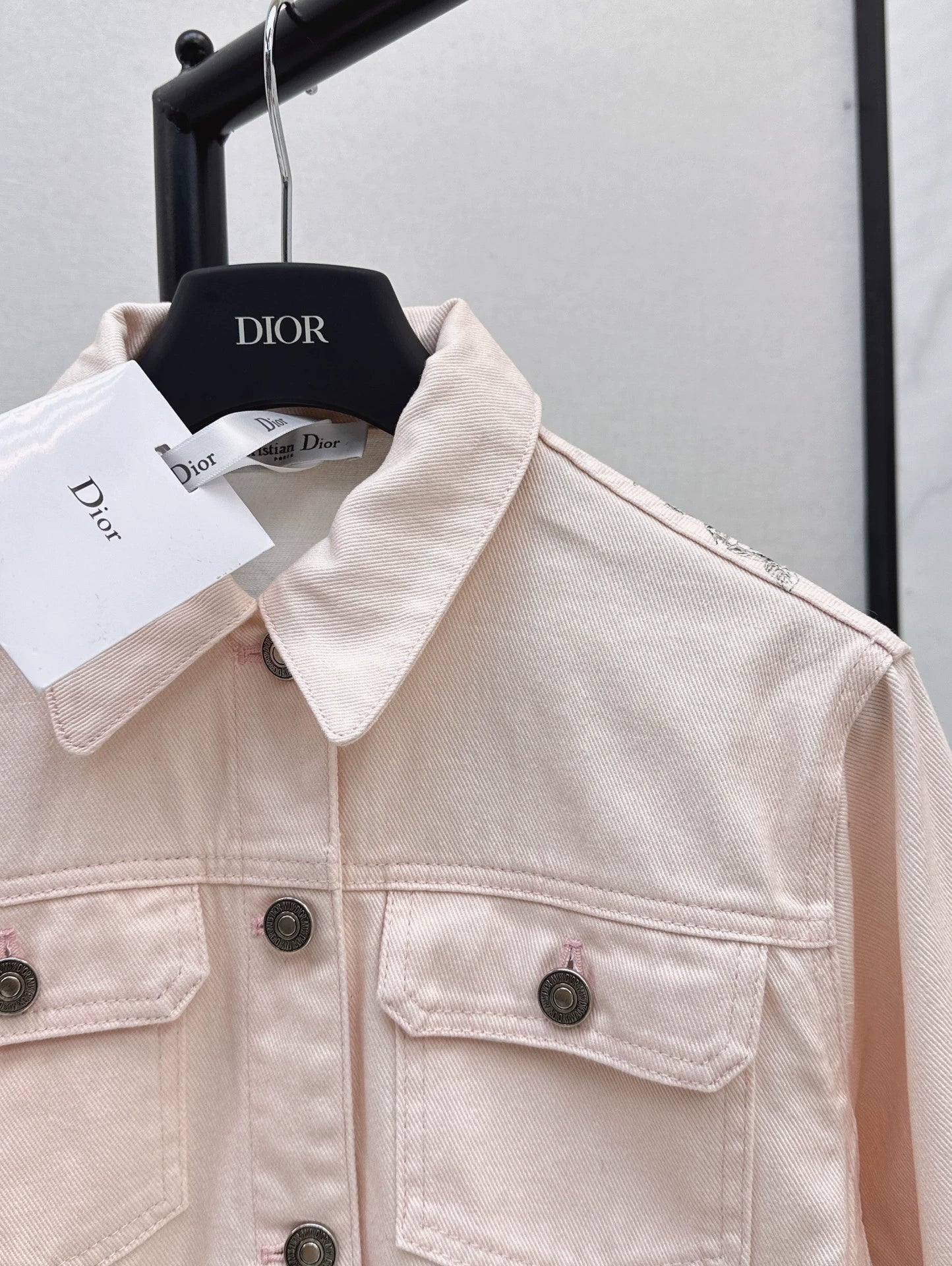 D 25Ss Early Fall New Back Print Denim Jacket(white green pink)