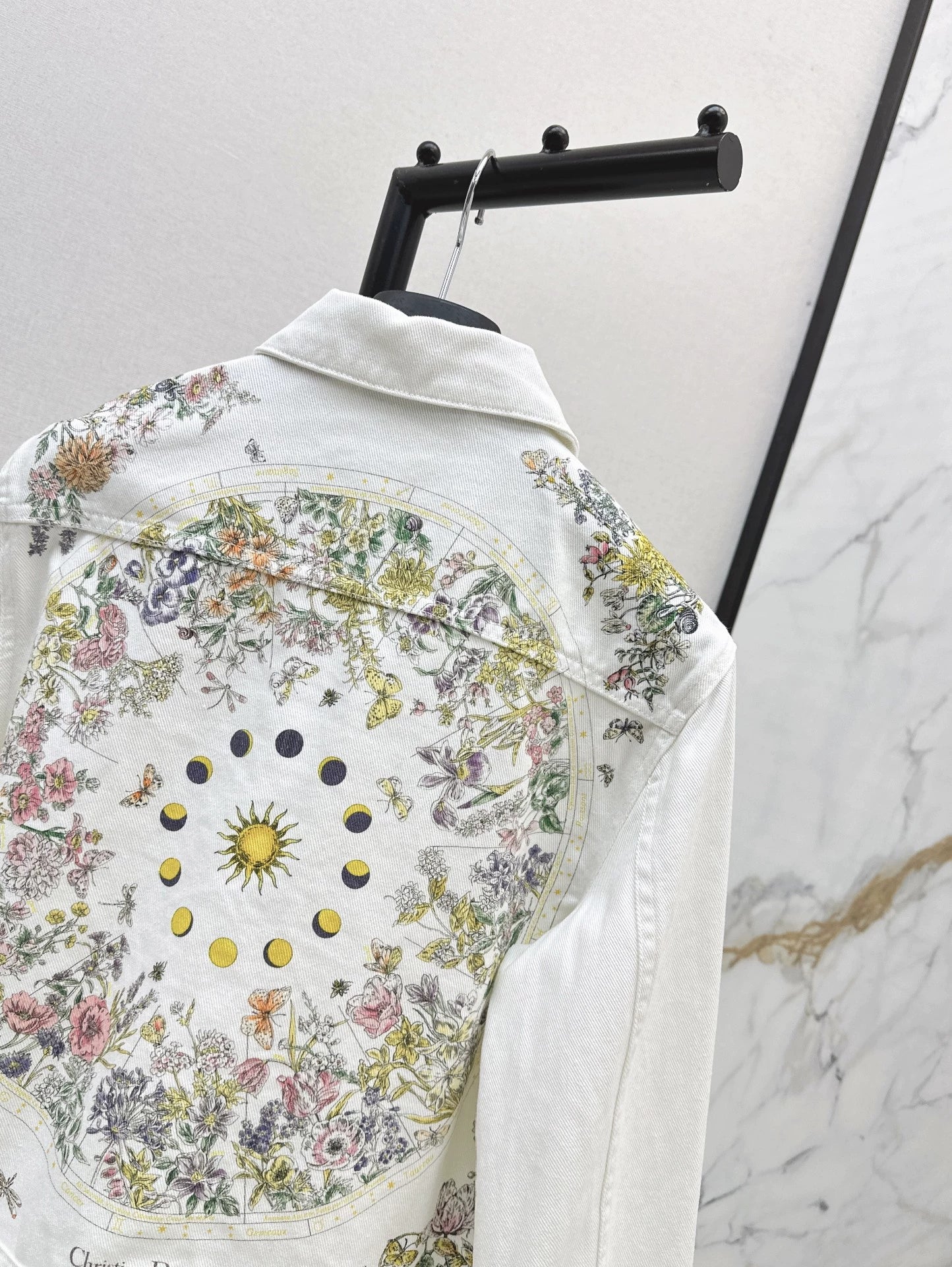 D 25Ss Early Fall New Back Print Denim Jacket(white green pink)