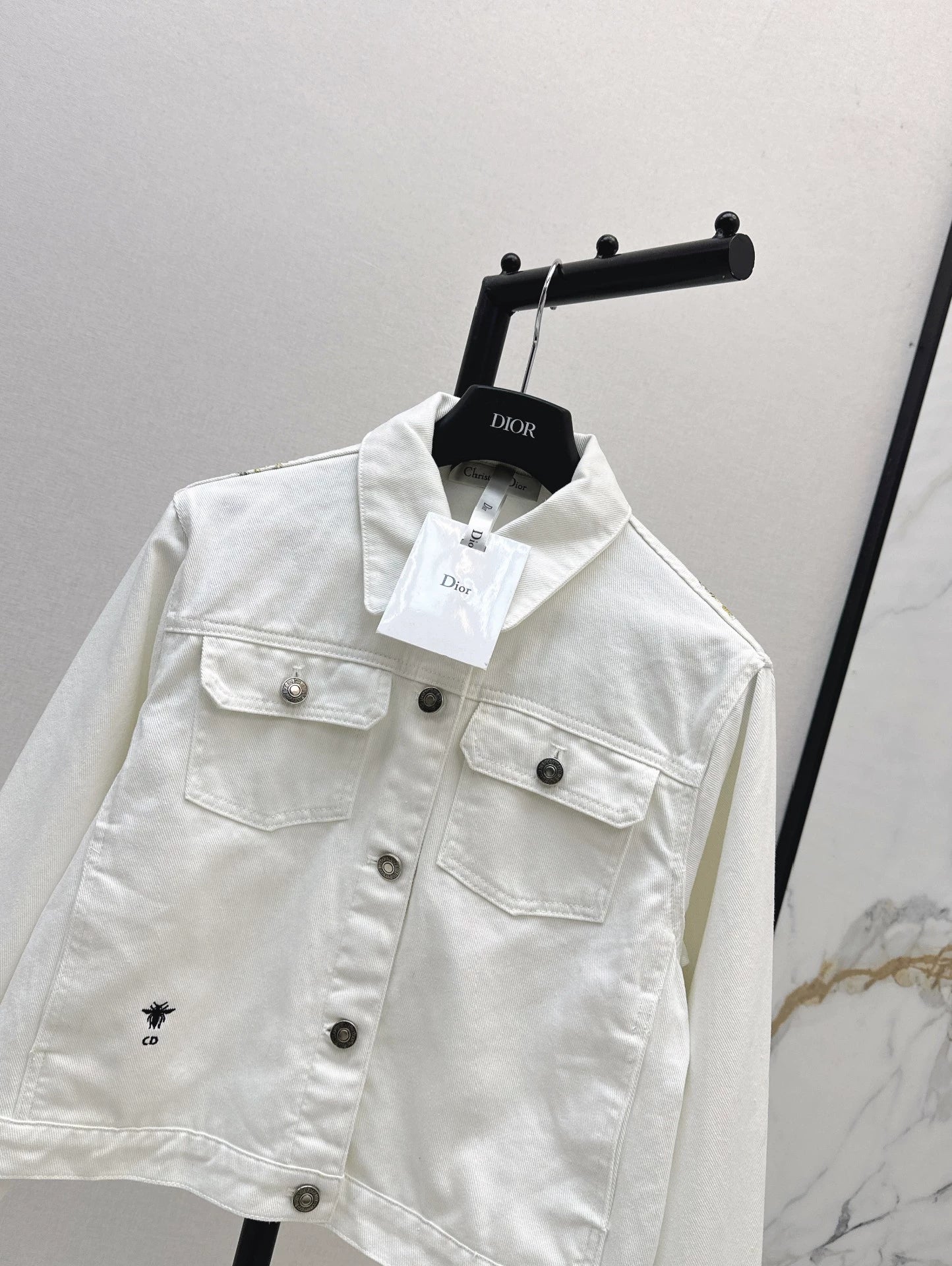 D 25Ss Early Fall New Back Print Denim Jacket(white green pink)