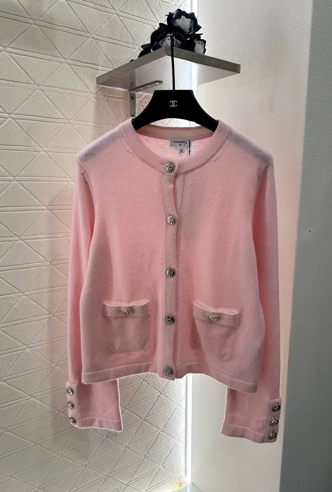 C 25 Knitted long-sleeved cardigan(beigi,pink,black)