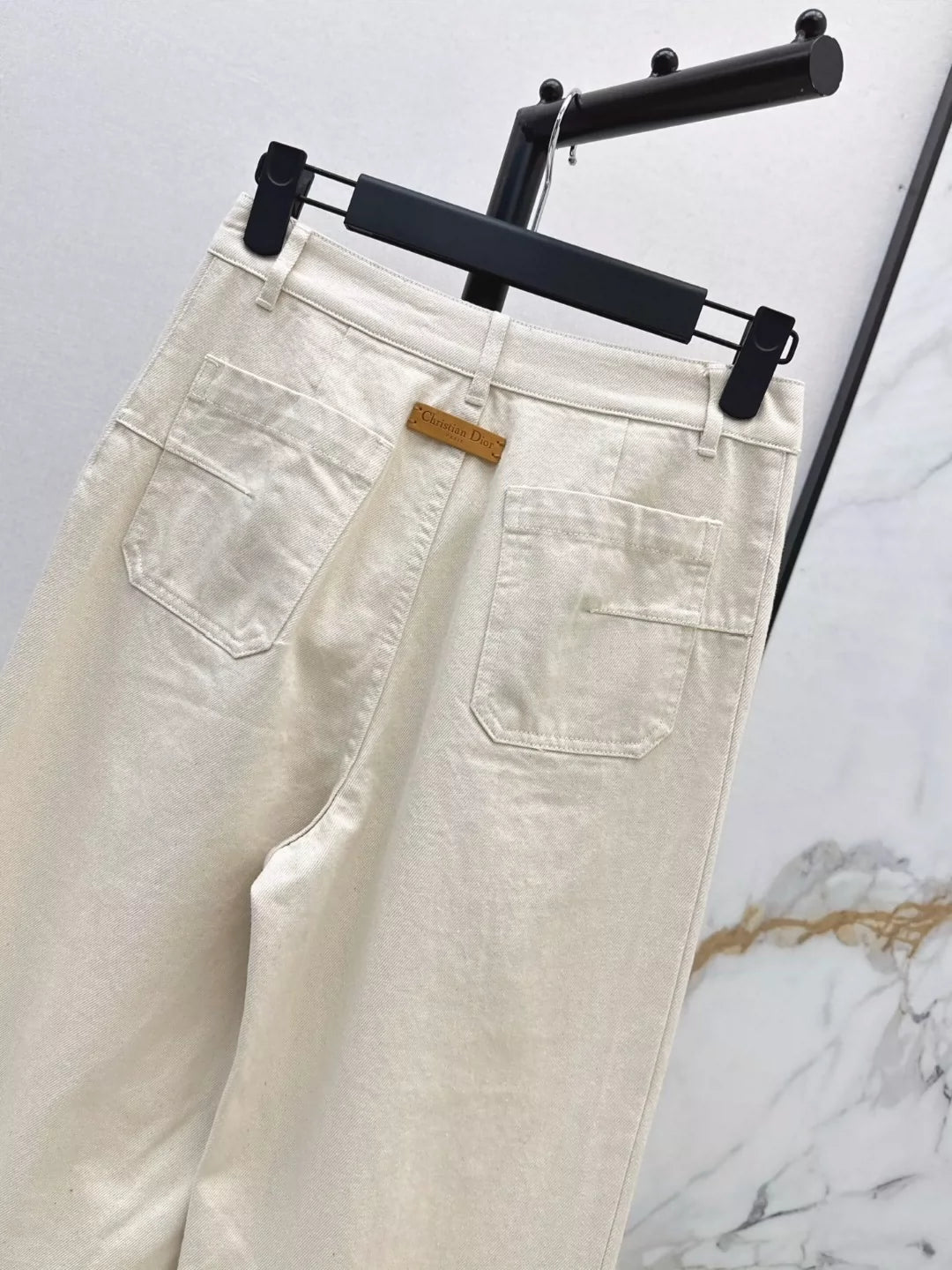 D 25 Frühling/Sommer Neueste mittelhohe Taille Doppeltasche Gerade Bein Jeans