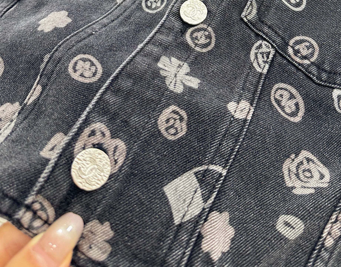 C 25 Laser printed denim jacket