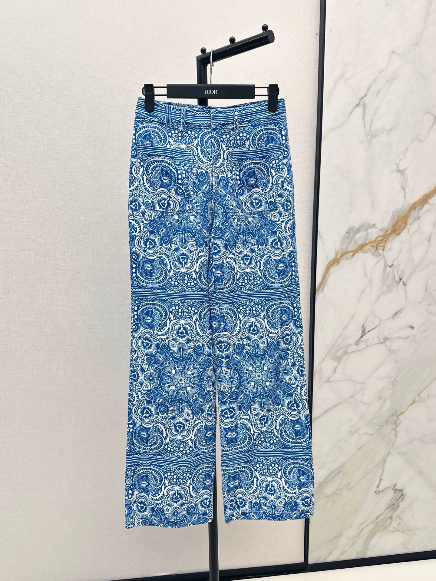 D 25 Neue Celadon Butterfly Print Denim Kollektion Lange Hosen