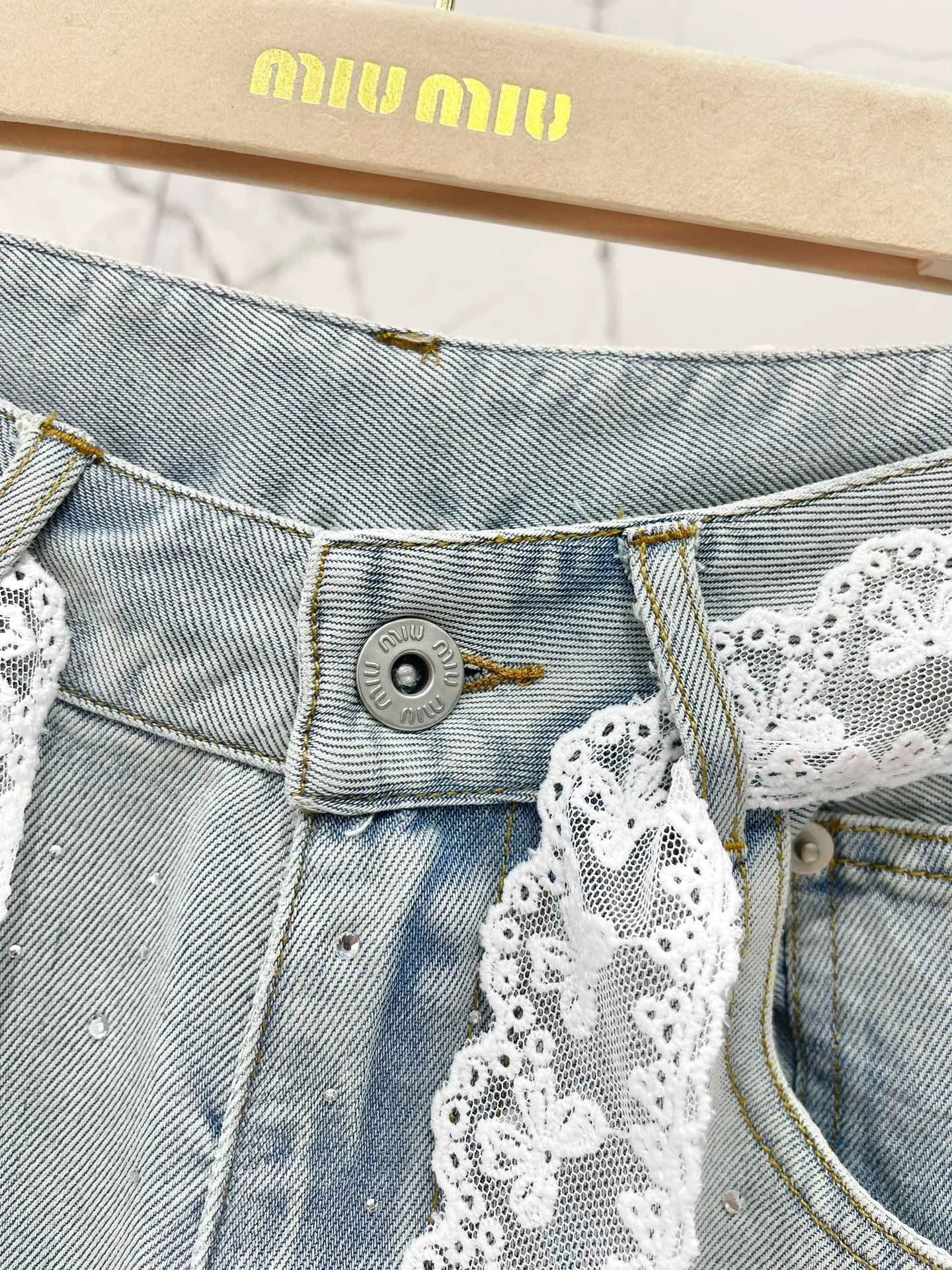 M 25 frühling und sommer neue dünne spitze heißer diamant gerade jeans