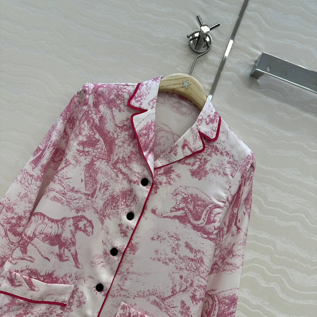 25 Animal Jungle Print Silk Suit
