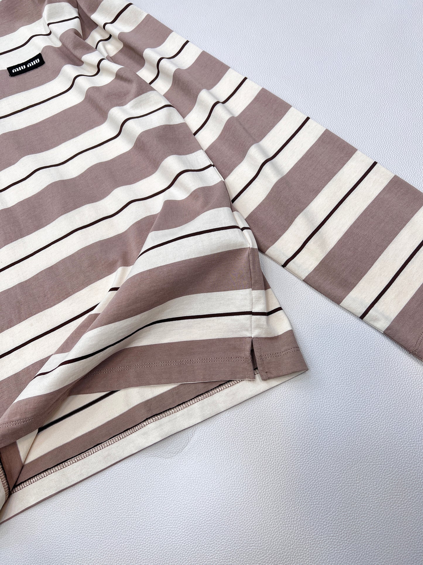 M 25Ss Spring and Summer new logo contrast stripe lapel contrast long-sleeved T-shirt