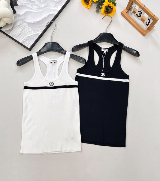 C 25 new embroidery basic knitted vest