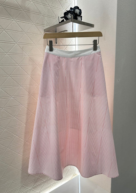 G 25  Striped Medium Sleeve Shirt Half Skirt