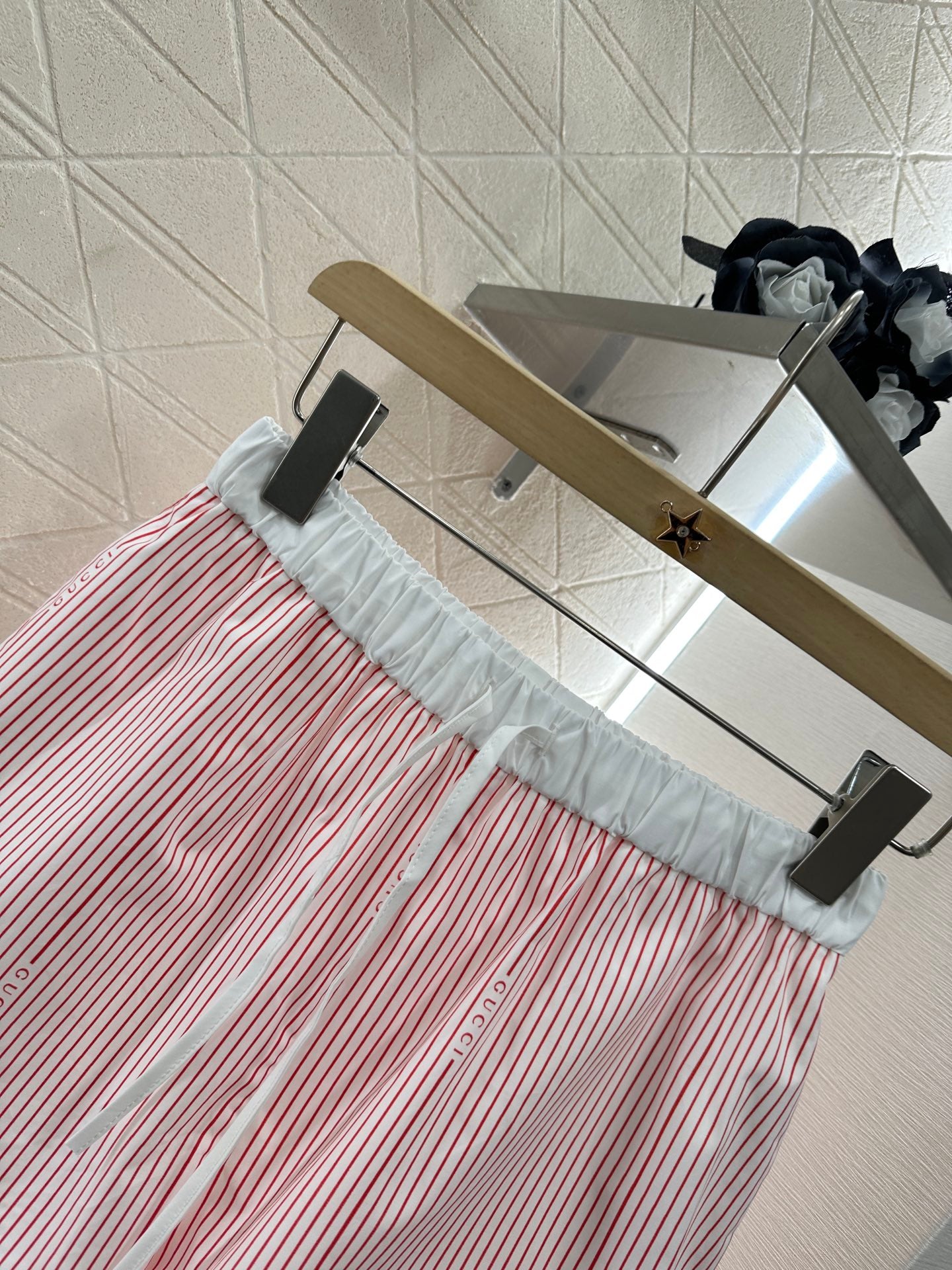 G 25  Striped Mid Sleeve Shorts