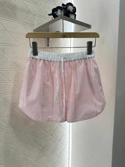 G 25  Striped Mid Sleeve Shorts