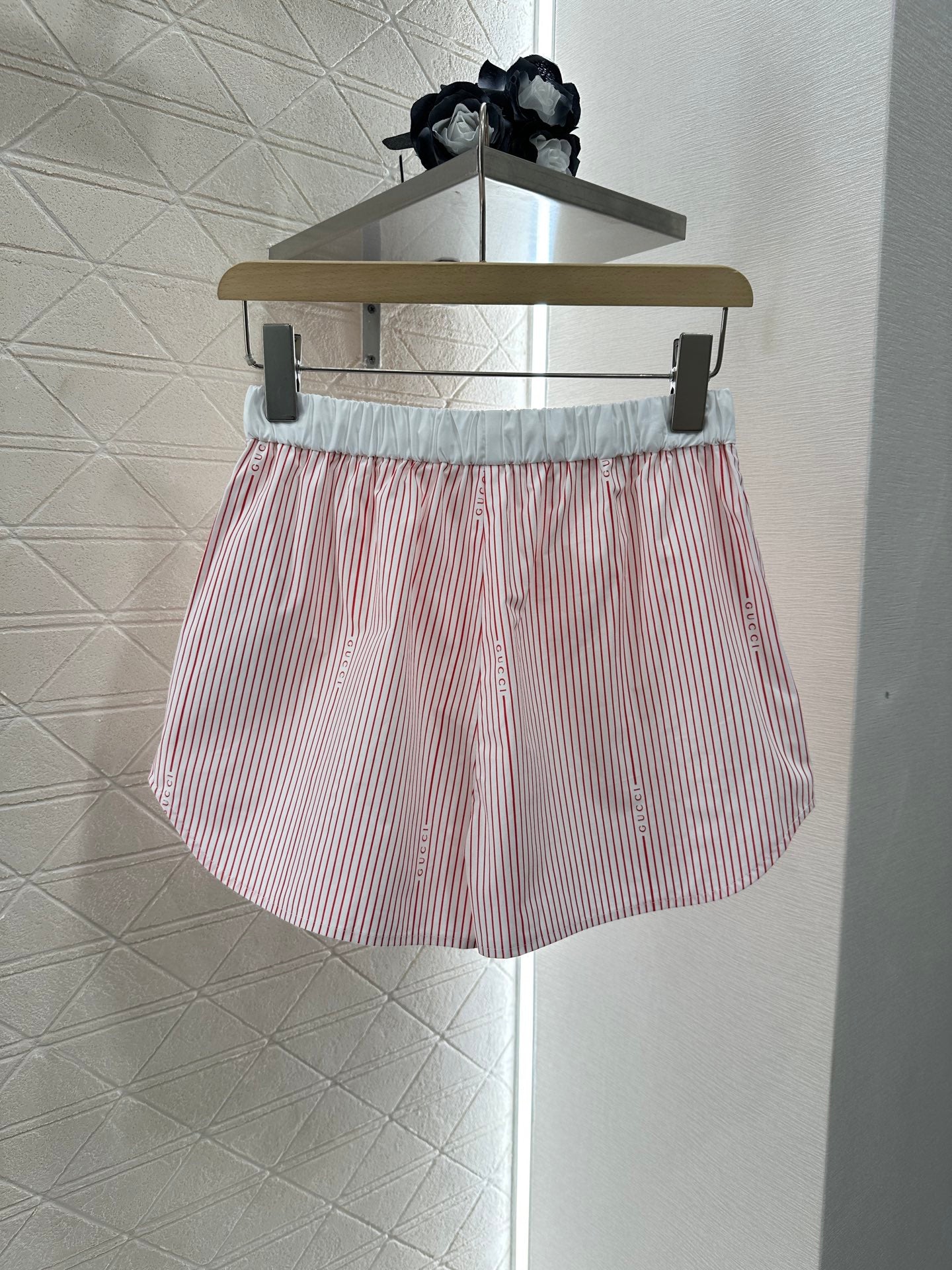 G 25  Striped Mid Sleeve Shorts