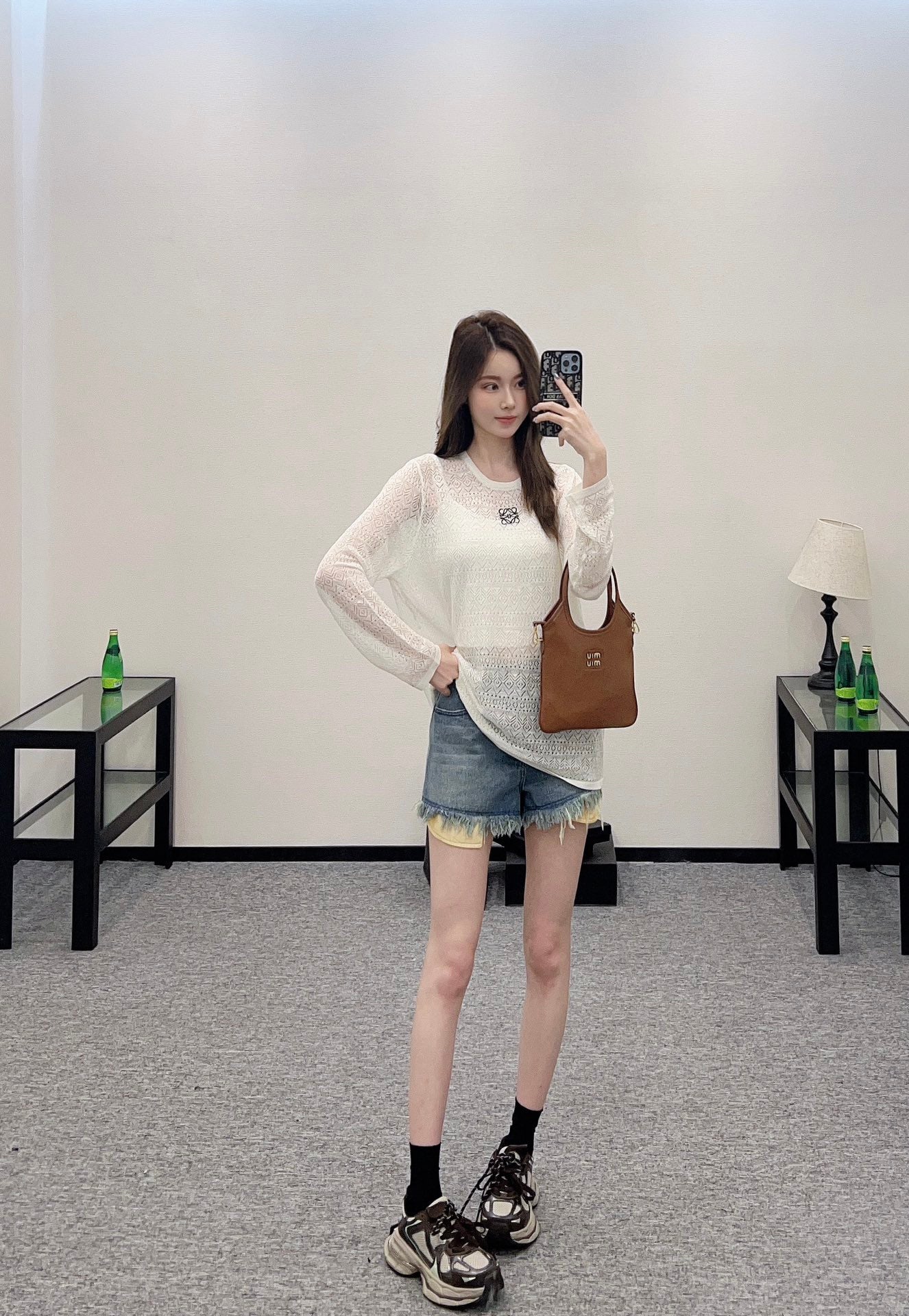 Lo 2025 new product Hollow knitted long sleeves
