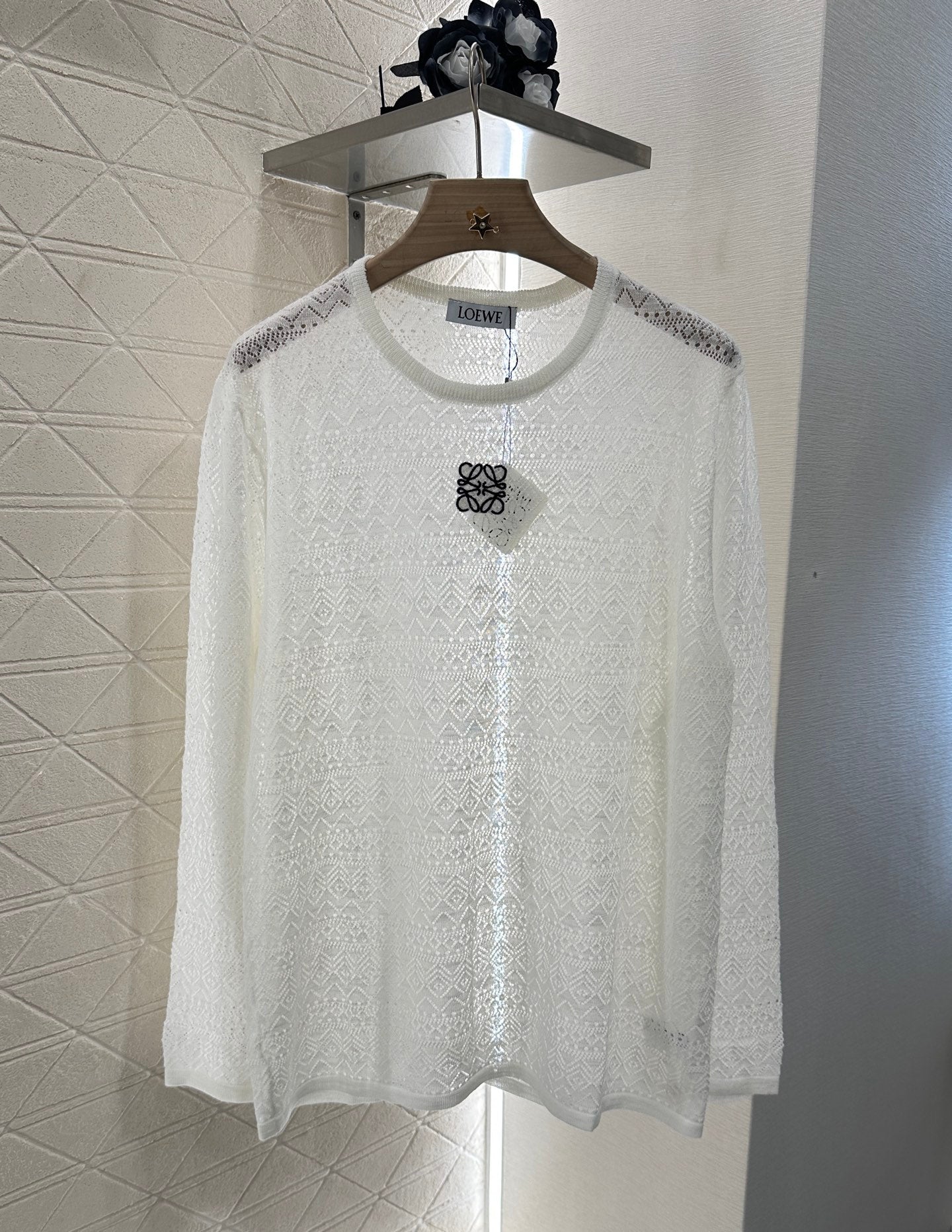 Lo 2025 new product Hollow knitted long sleeves