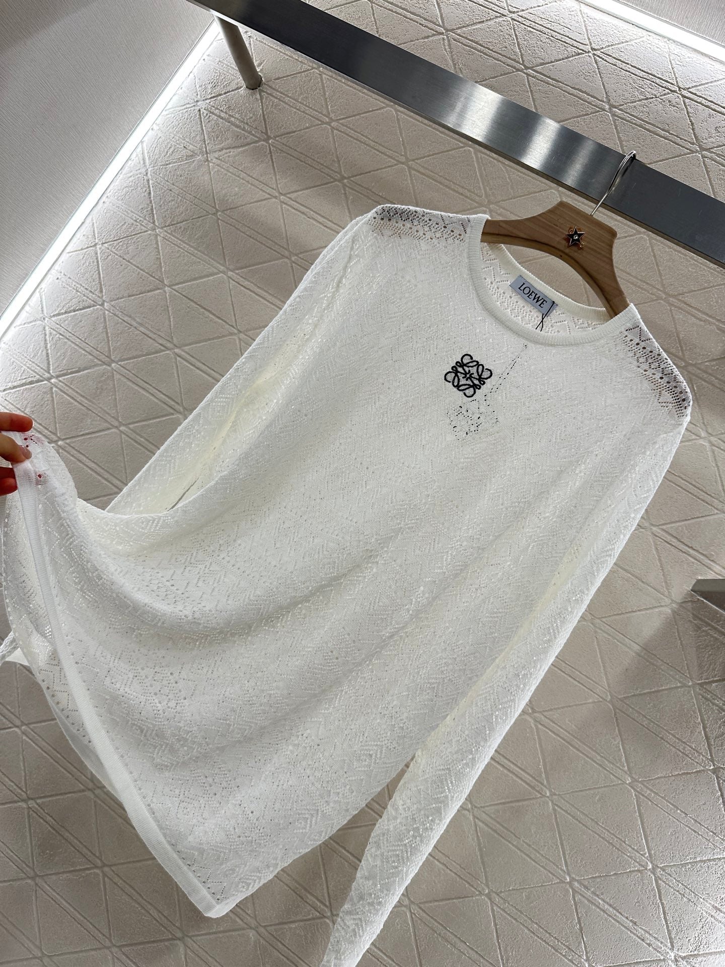 Lo 2025 new product Hollow knitted long sleeves