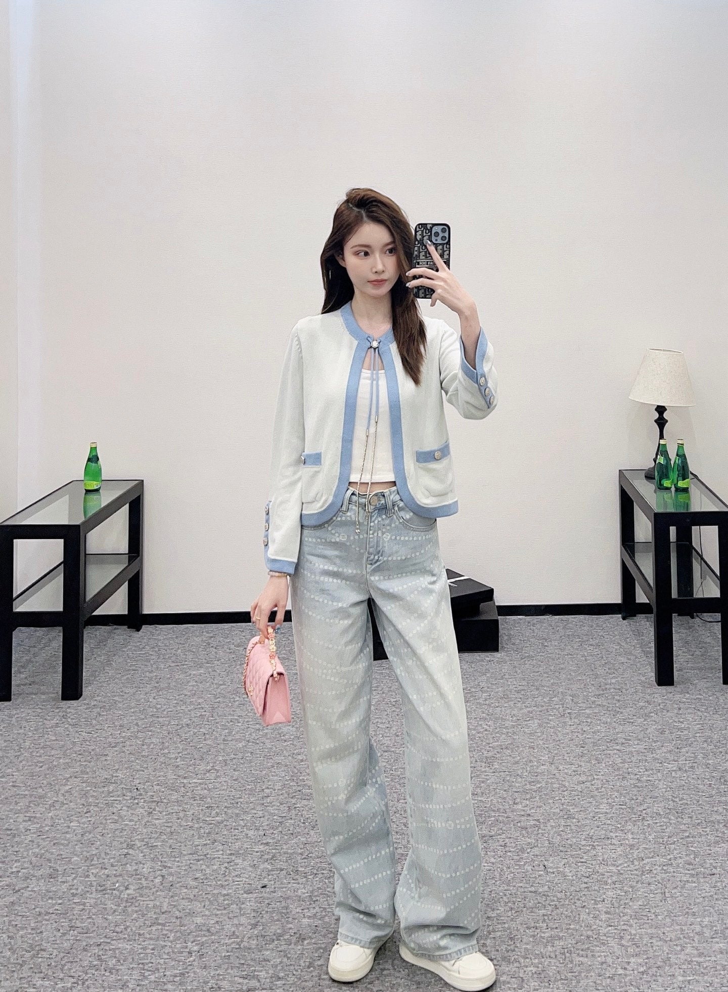 C 2025 new products Knitted cardigan(RED,BLACK,BLUE,LIGHT BLUE,PINK)