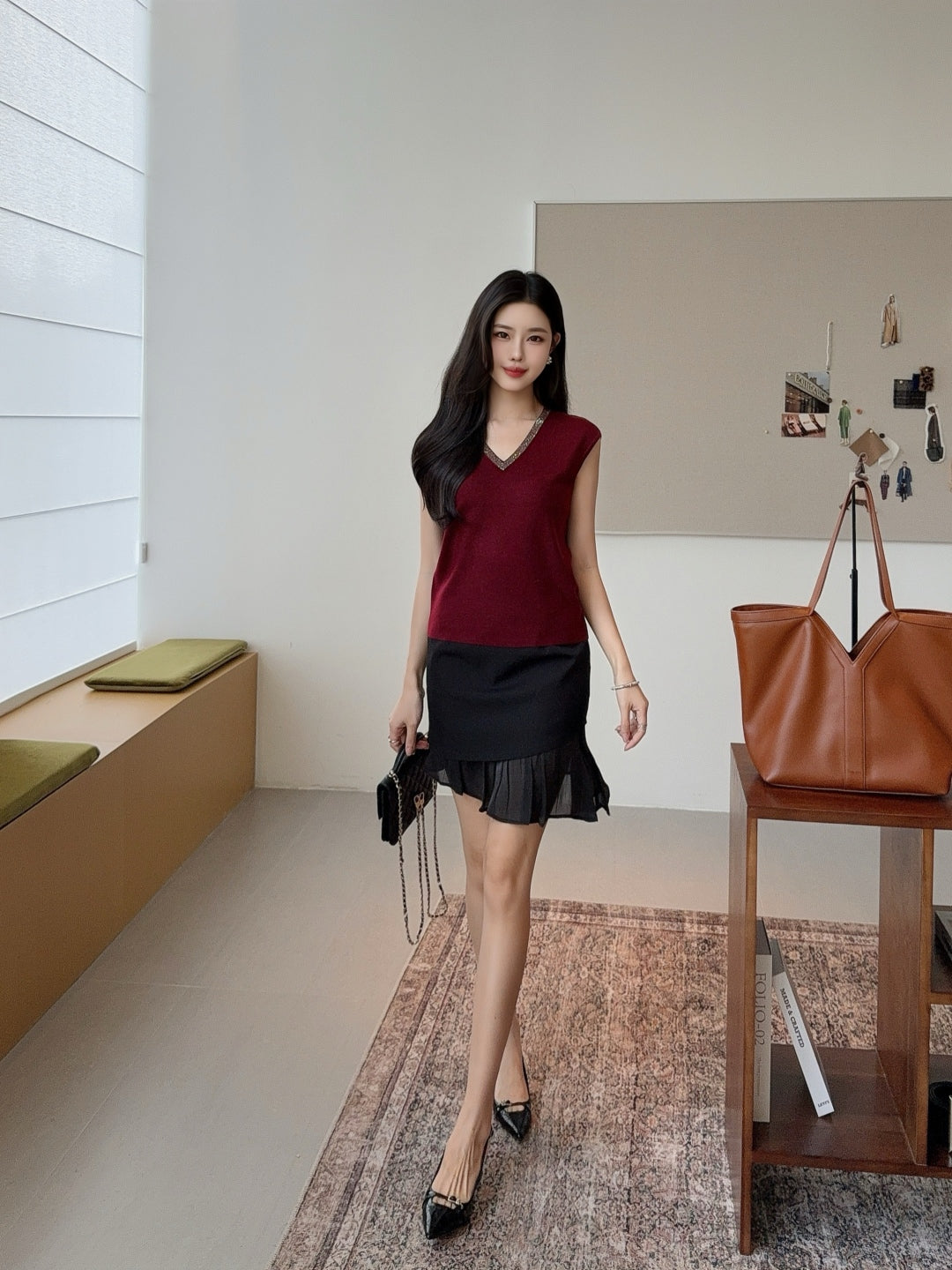 Bru 25fw v-neck vest