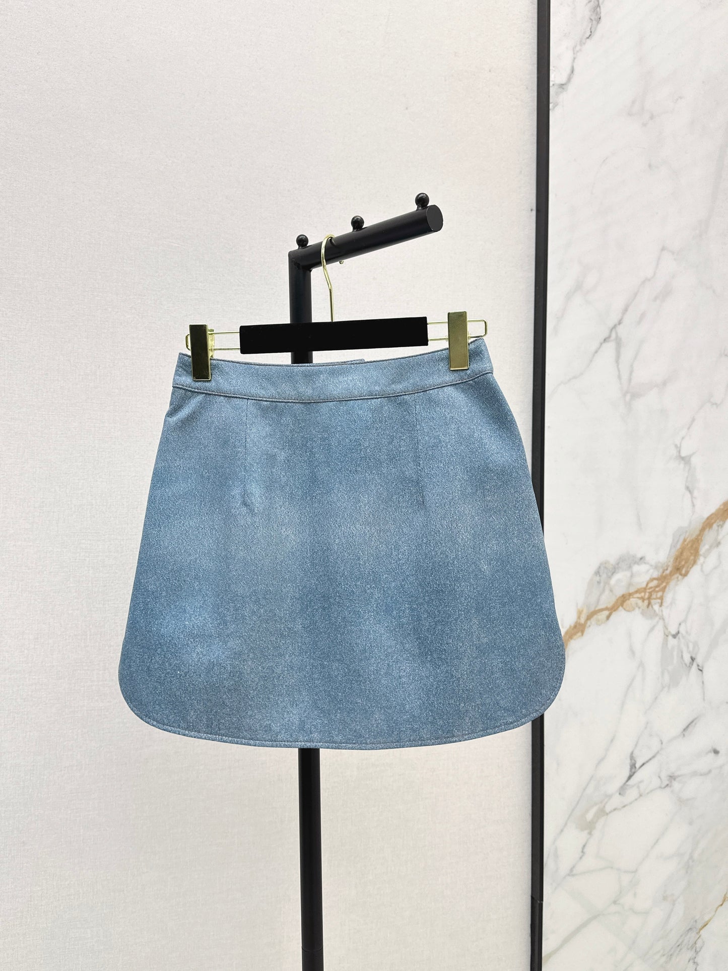 C 25 High-end handmade logo beaded sheepskin skirt(BLACK/BLUE/PINK)