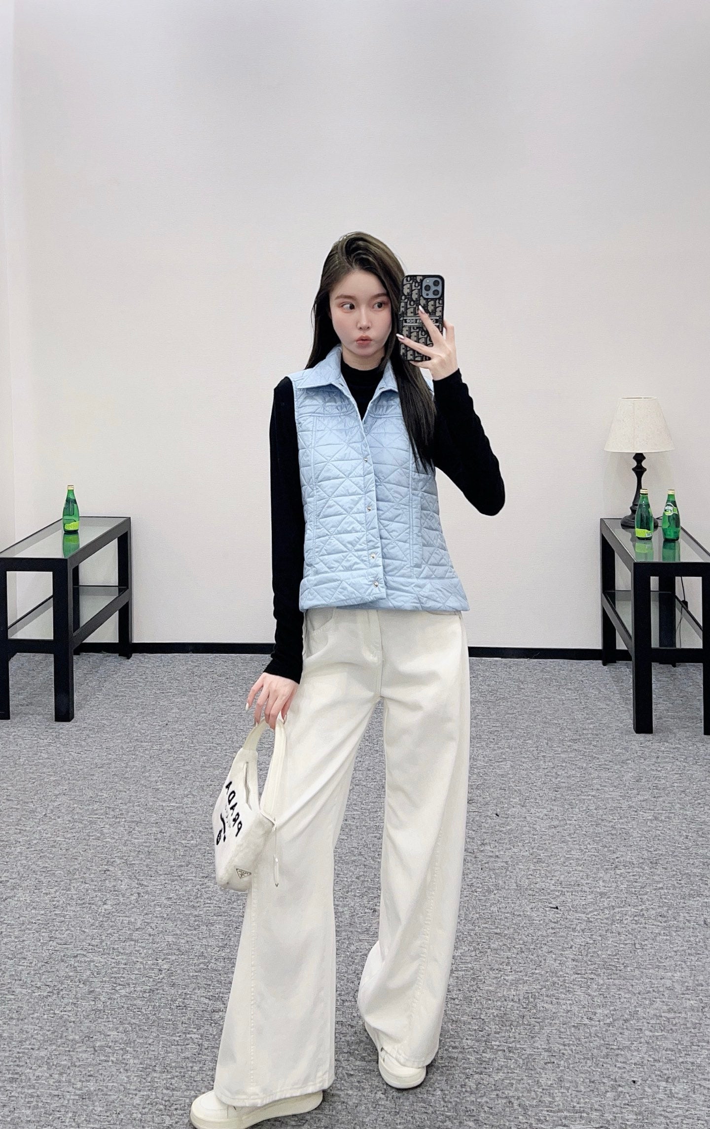 Mon 25 Raglan cotton vest(WHITE/BLUE/BLACK)