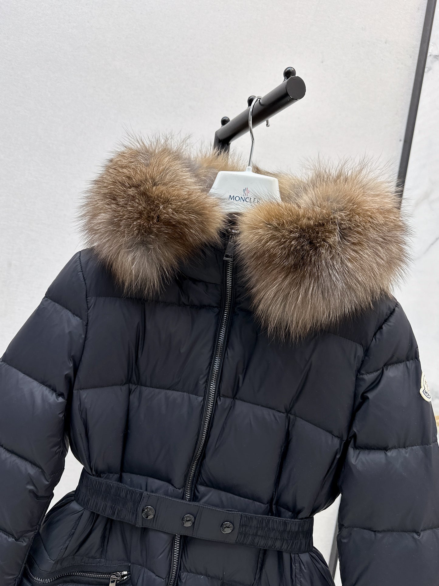 Mon 25 Raccoon fur collar hooded long down jacket(WHITE/BLACK/KHAKI/GREEN)
