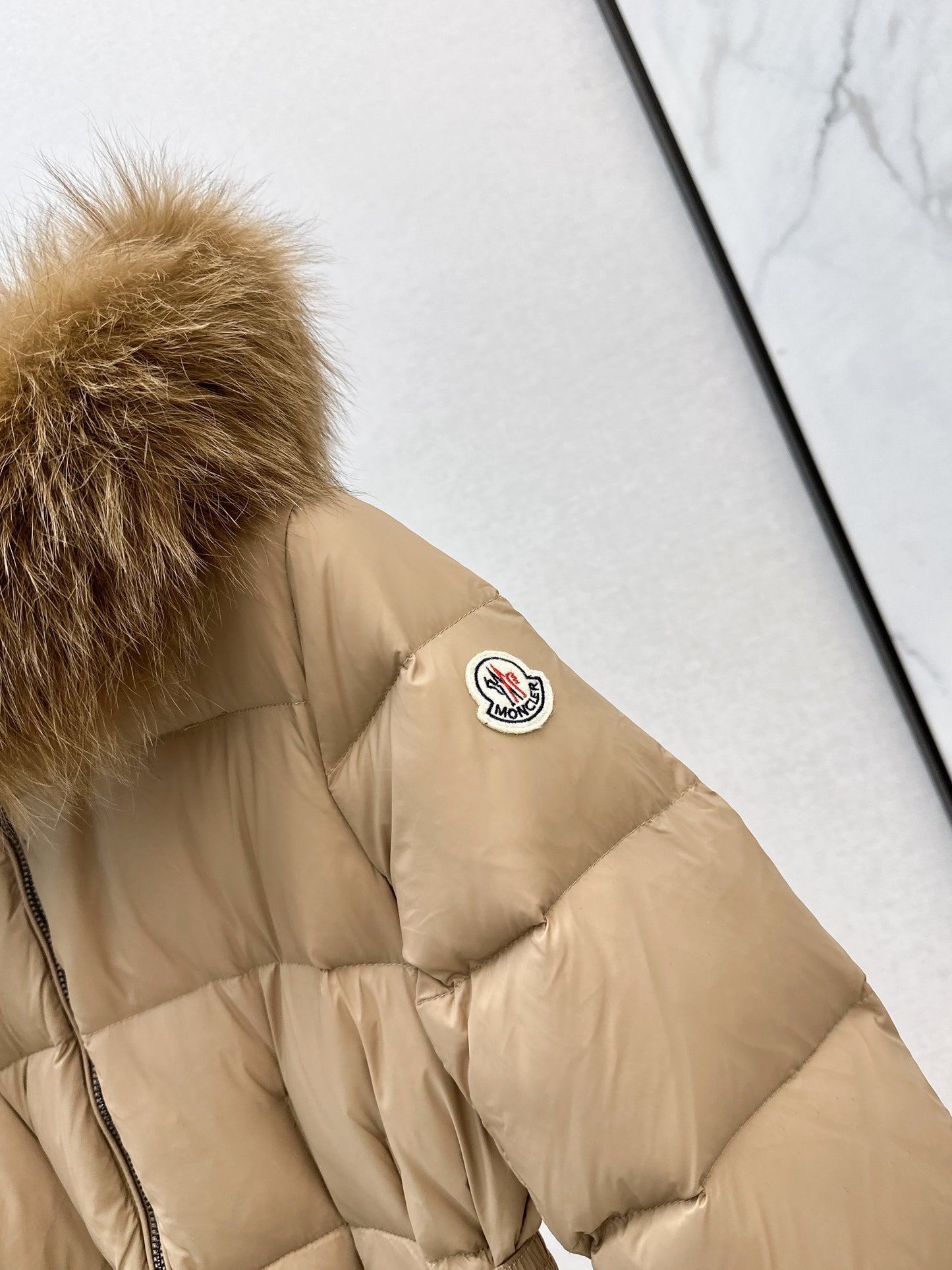 Mon 25 Raccoon fur collar hooded long down jacket(WHITE/BLACK/KHAKI/GREEN)