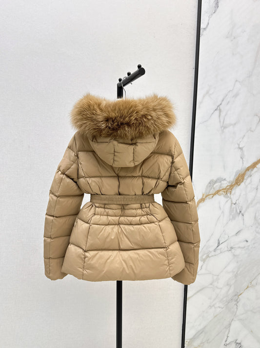 Mon 25 Hooded short down jacket(WHITE/BLACK/KHAKI/GREEN)