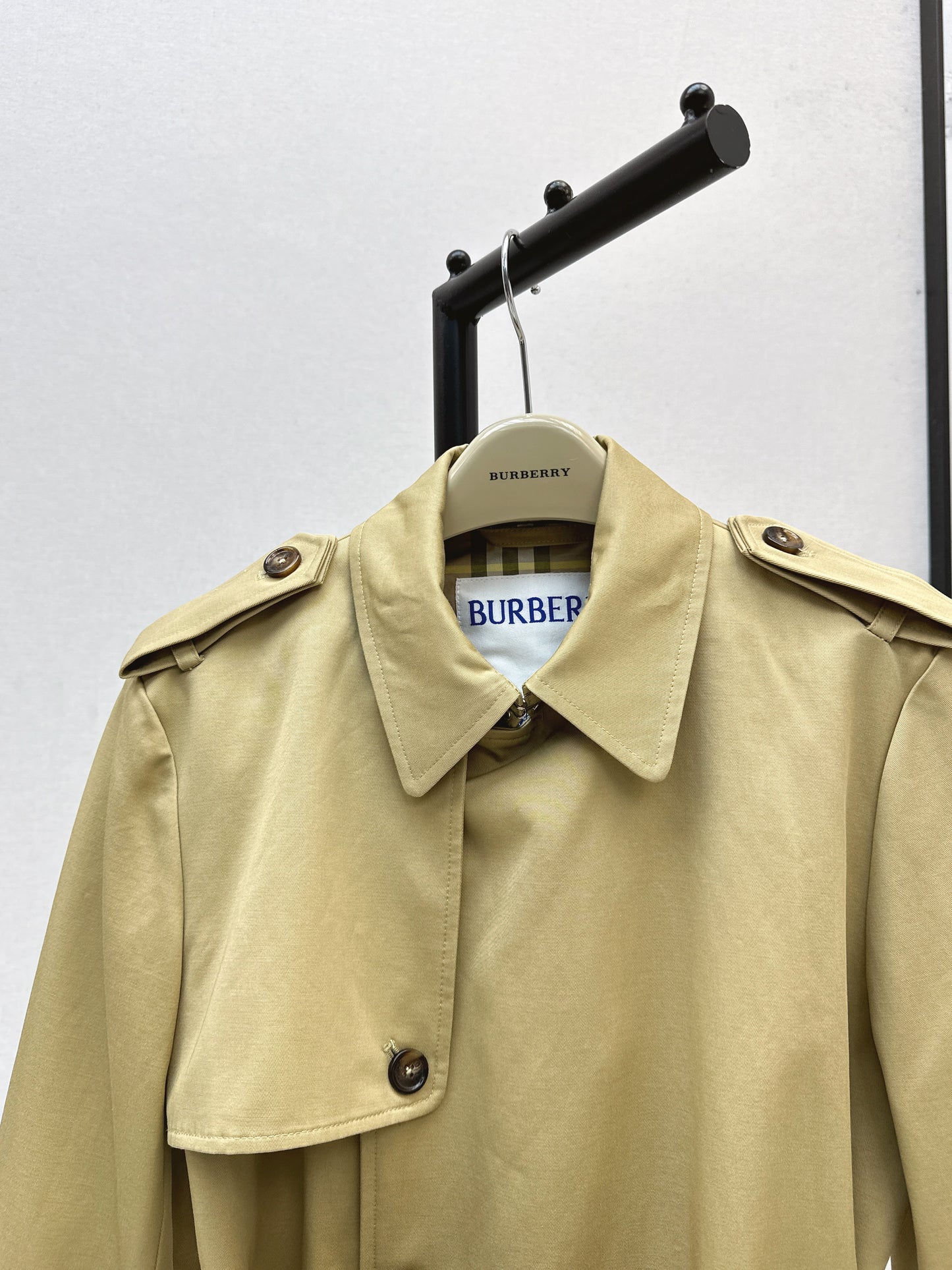 Bru 25 Classic mid-length trench jacket(BLACK/KHAKI)