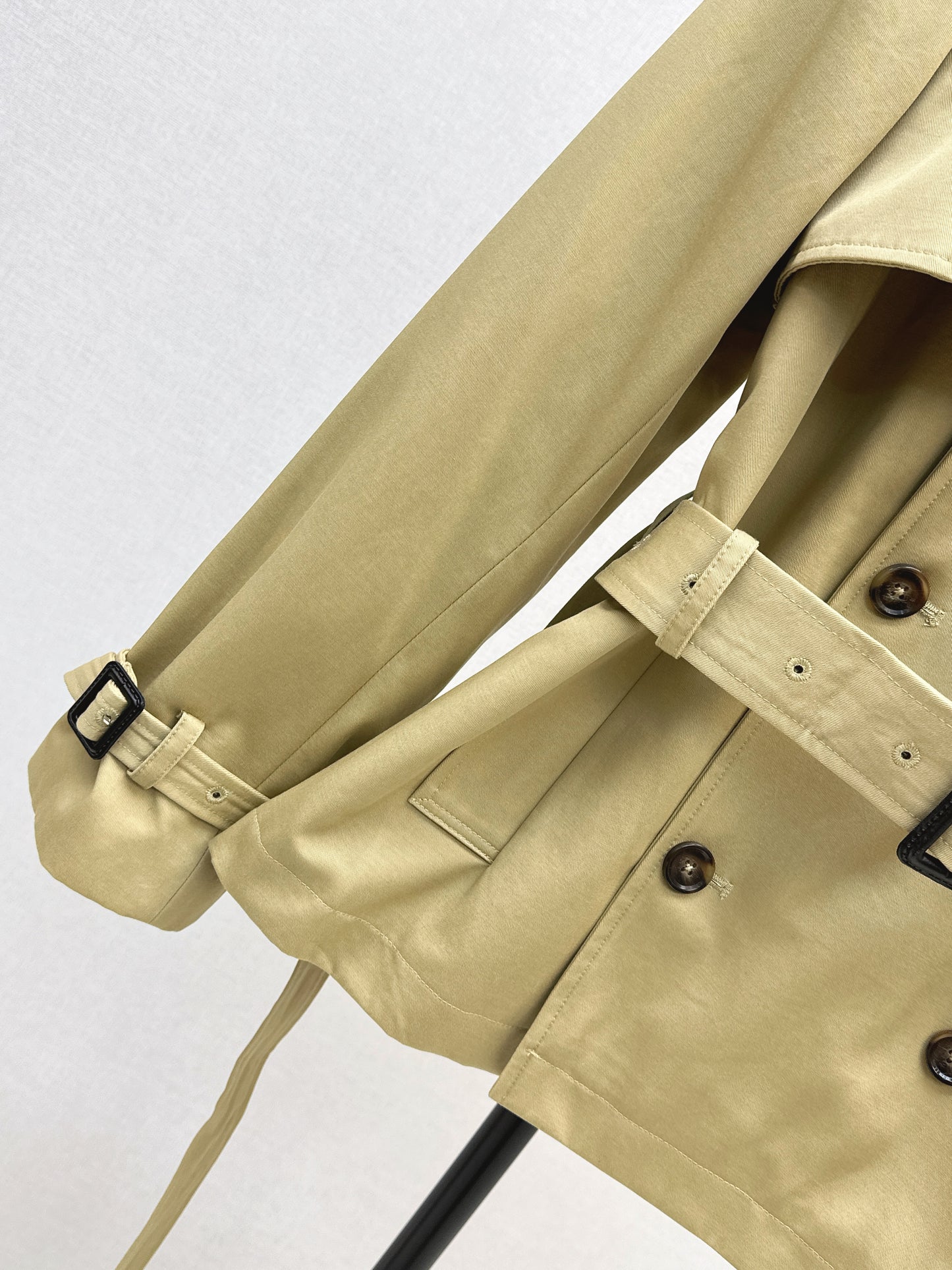 Bru 25 Classic mid-length trench jacket(BLACK/KHAKI)