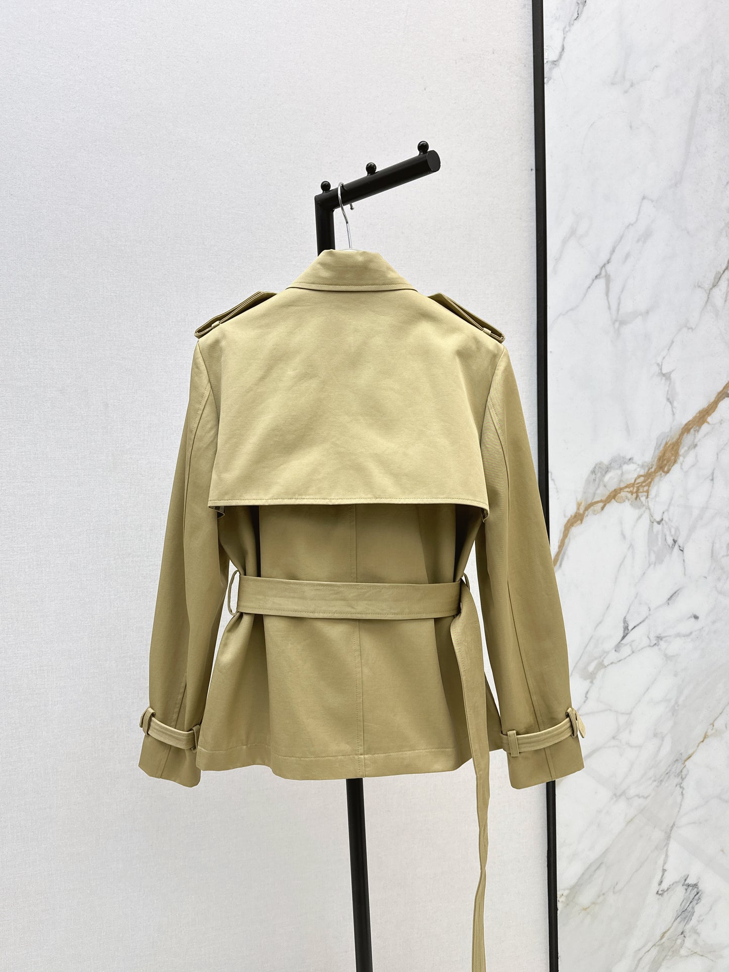 Bru 25 Classic mid-length trench jacket(BLACK/KHAKI)