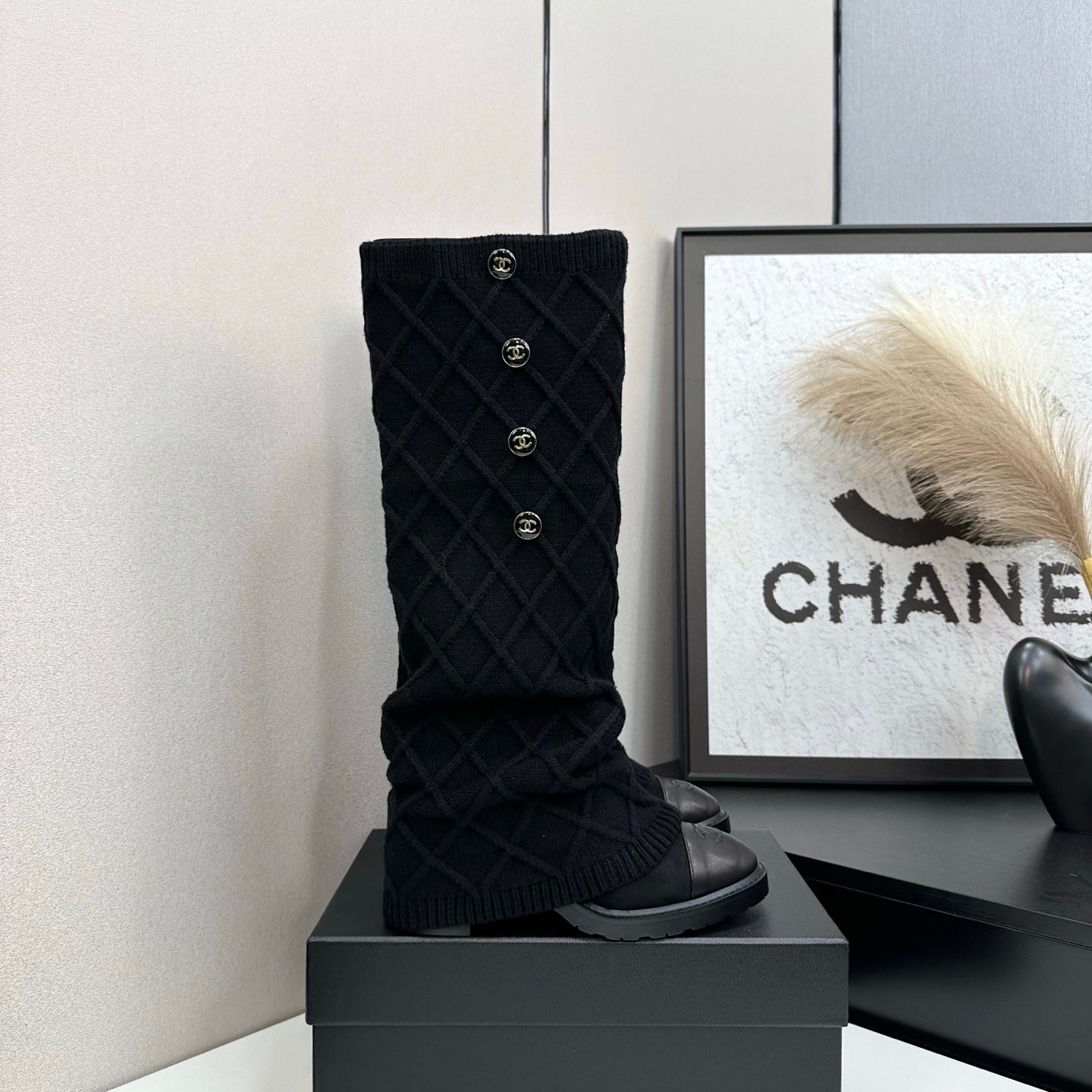 C 25 Knitted wool sheepskin boots(BLACK/BEIGI/BROWN)