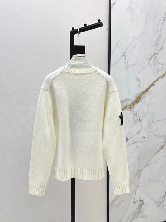 Ral 25 New joint baseball bear wool sweater(WHITE/NAVY)