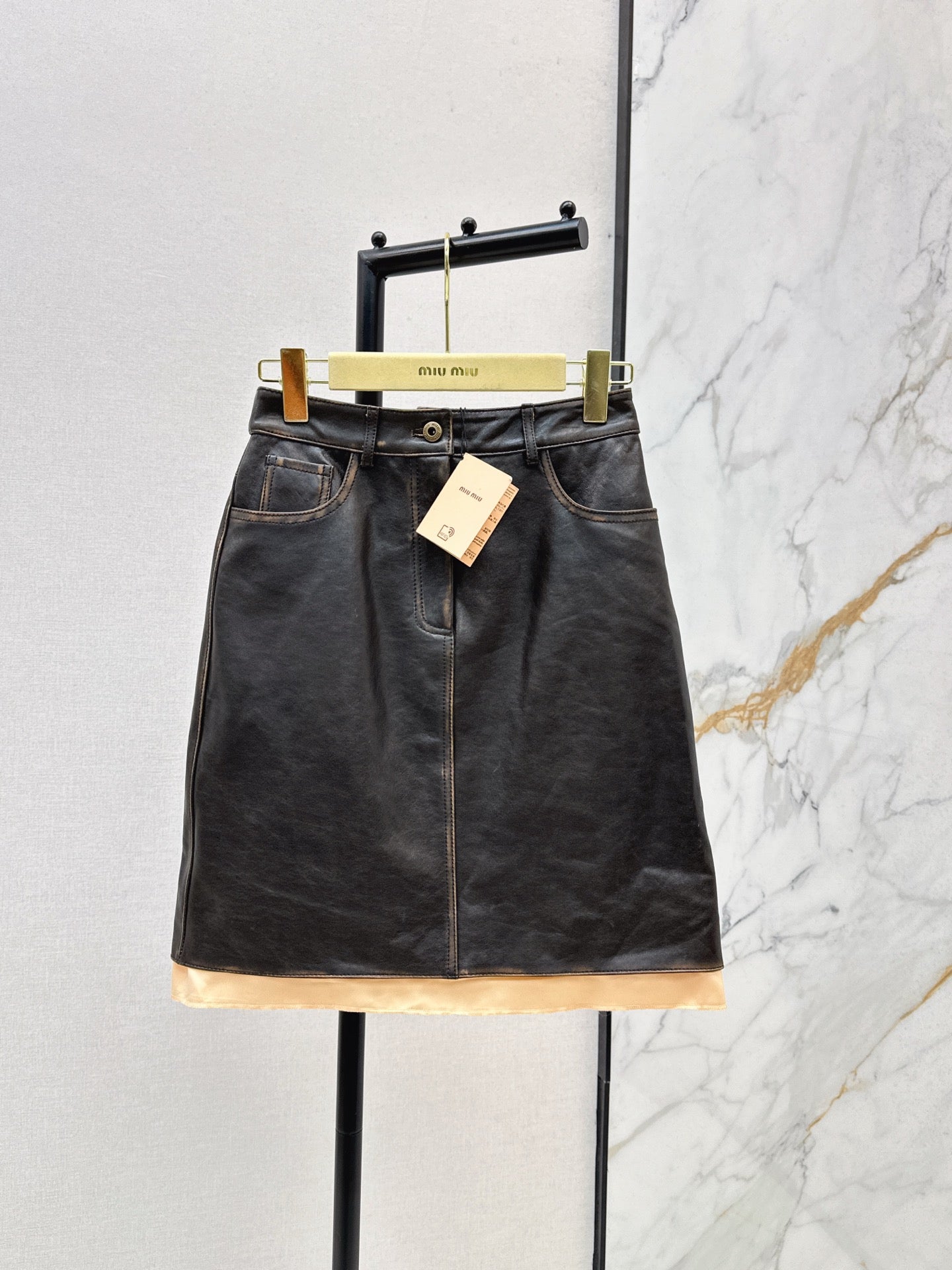 Mi 25 New retro style mid length skirt(KHAKI/BLACK)