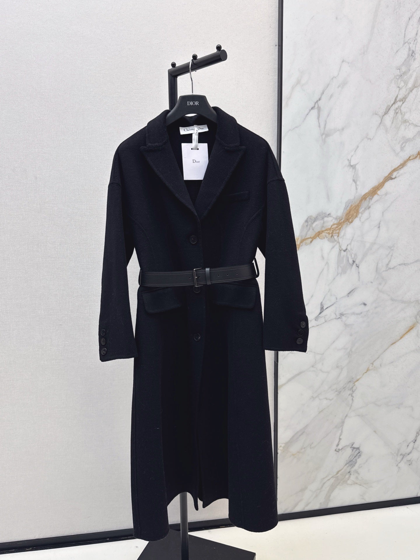 Di 25 New detachable scarf wool cashmere coat(WHITE/BLACK/KHAKI)